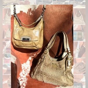 2 Coach bags - Kristin hobo bag and Madison Gold gathered Shoulder Bags Purse